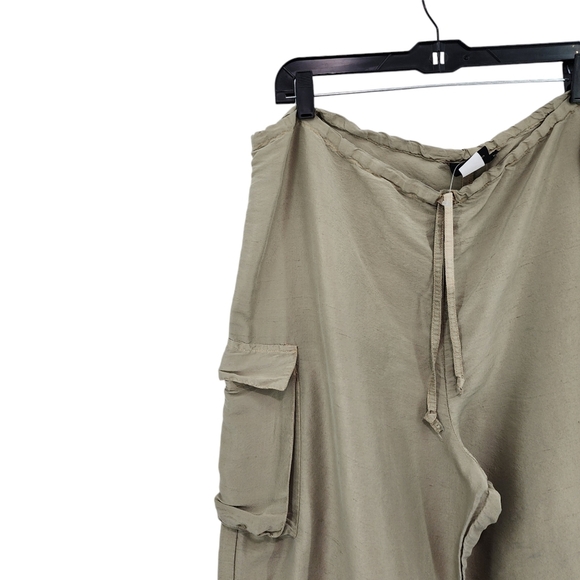 Mike & Tod Vintage Women's 100% Silk Lightweight Straight Leg Cargo Pants - L - Picture 2 of 8